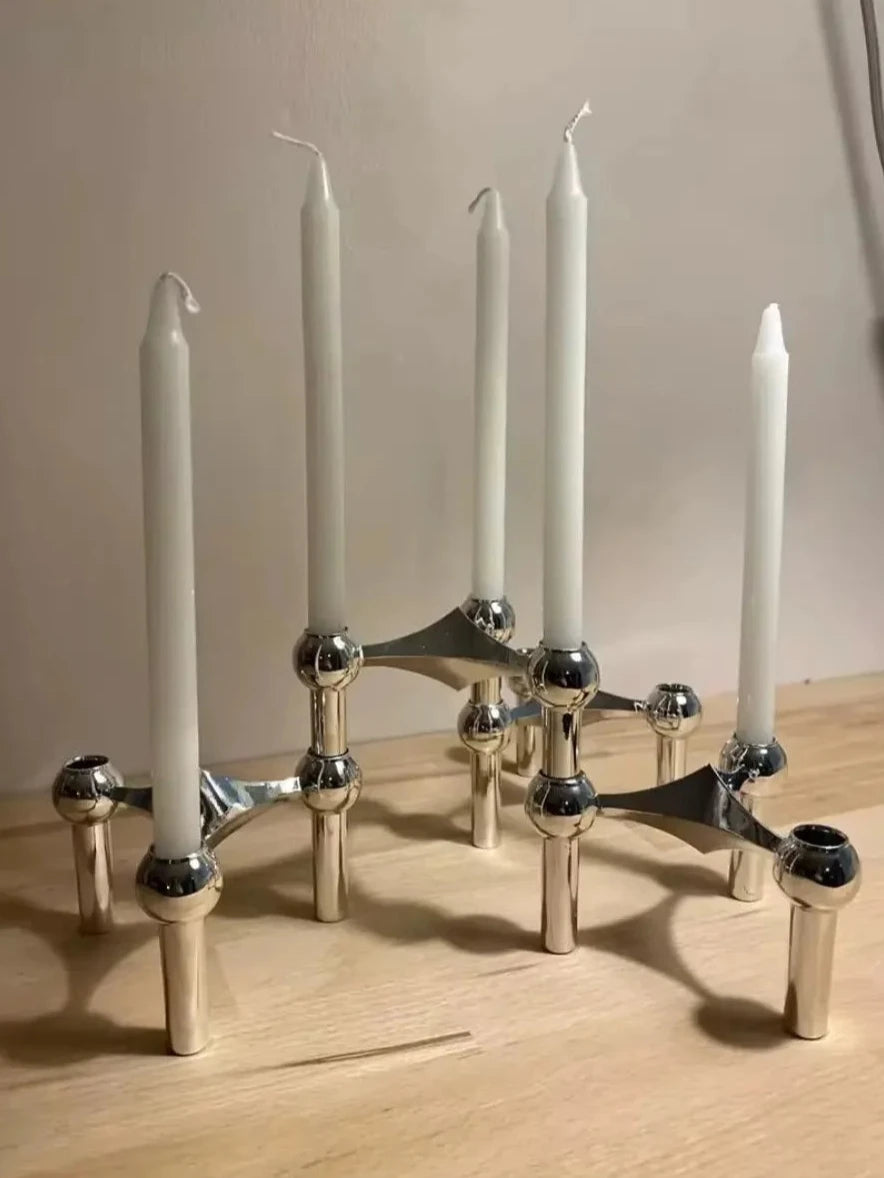 Nordic Reproduction Candelabra Metal Molecular Structure Candle Holder